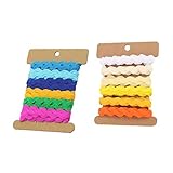 Amosfun 2 Stücke Rick Rack Trim Bänder Welle Biegung Fransen Trim Nähband Zick Zack Band Für DIY Geschenk Wickelband Party Dekoration 8Mm