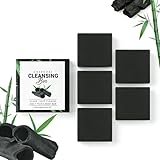 Bamboo Charcoal Facial Soap | Gesichtsseife für Unreine & Fettige Haut | Vegan | Schwarze Seife gegen Akne & Mitesser | Handgemachte Aktivkohle Seife für Männer und Frau (5)