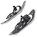 ALPIDEX Schneeschuhe Aluminium Rahmen Damen Herren ab Schuhgröße 38 bis 130 kg Tragetasche, Farbe:Grey