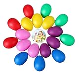 Norhogo 24 Stück 6 Farbe Eier Maracas Eier Shaker Set rasseleier Rhythmus aus Kunststoff, Ei Schütteleier für Kinder und Kleinkinder Spielgeräte, für Baby Osterpartygeschenke