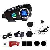 Wegiwuca 360-Grad-Helmkamera, 120°-Video, Bluetooth-kompatibles Headset, Gegensprechanlage, Anruf-Headset, hohe Kapazität Speicher