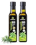 Kräuterland Bio Hanföl 2X250ml (500ml), Hanfsamenöl kaltgepresst, naturrein ohne Zusatz von Aroma-, Farb- und Konservierungsstoffen, hoher Anteil an Omega 3-6-9 Fettsäuren, Premium Qualität