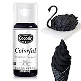 Lebensmittelfarbe Schwarz 26g,Konzentrierte Food Coloring, Lebensmittelfarbe auf Ölbasis, Zuckerfrei Konzentrierte Farbe Food Coloring, Backen - Flüssige Foo Colorin für Kakaobutter, Buttercream
