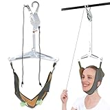 Nackentraktion – Nackendehner, Nacken-Traktionshängematte, tragbare Nackendehner-Hängematte für Nackenentlastung, körperliche Hilfsmittel für Nackendekomprimierer(grau