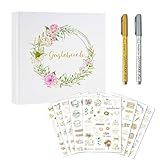 Hochzeits Gästebuch,Party-Gästebuch Mit Dekorativen Aufklebern | Erinnerungstafel Für Unterschriften Bei Hochzeitsfeiern, Babyfeiern, Geburtstagen, Verlobungen Und Jubiläen
