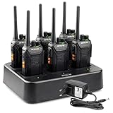 Retevis RT27 Funkgerät Professionell, Walkie Talkie PMR446, Funkgeräte mit 6 Fach Ladegerät,16 Kanäle VOX, Funkgeräte 6er Set für Baustelle, Sicherheitsdienst, Logistics (6 Stück, Schwarz)
