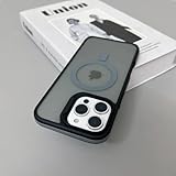 JIASHM Für iPhone 12 Luxuriöse, magnetische, Matte, durchscheinende, stoßfeste Hülle für kabelloses Laden (für iPhone 12/GRAU)