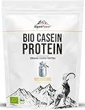 AlpenPower BIO MICELLAR CASEIN-Protein 750 g - 100% reines Casein-Proteinpulver ohne Zusatzstoffe - Hochwertiges Eiweiß Casein-Pulver aus bester Bio-Alpenmilch