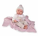 Roma Antonio Juan Babydoo Puppe – bewegliche Puppe mit Decke, 50 cm, interaktive Babypuppe mit magnetischem Schnuller, weicher Körper, handbemalt, bewegliche Augen, Abdeckung inklusive, hergestellt in