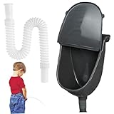 Plastikurinale für Männer wand montiert geruchlose wasserlose Urinal mit Deckel und Spülen, wiederverwendbare männliche Toilette für Hausgartenwohnheim Wohnmobil, Schwarz, Schwarz