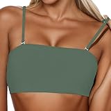 Bandeau BH Damen Trägerloser Bustier Top Schulterfrei BH Damen Ohne Bügel Nahtlose Tube Top BH mit Rutschfesten Silikonstreifen