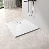 EMKE Duschwanne 90x90 cm Duschtasse Flach Anti-Rutsch SMC Duschwanne Zuschneidbar, Weiß