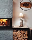 Licht-Erlebnisse LED Tischlampe Kinderzimmer 58 cm Beige Braun Weiß Erdmännchen 4000 K Kinderzimmerleuchte Tisch Nachttischlampe