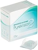 Bausch + Lomb PureVision 2 Monatslinsen, sehr dünne sphärische Kontaktlinsen, weich, 6 Stück / BC 8.6 mm / DIA 14 / -3,00 Dioptrien