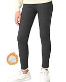 MYSSUCI Thermoleggings mädchen Gefütterte Leggings Kinder Winter Warme Hosen (Grau, 110)