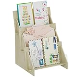 ROLIZOE Grußkarten-Präsentationsständer für Kunsthandwerksmessen, tragbarer Karten-Display-Ständer, hölzerner Mehrzweck-Ständer, Postkarten-Präsentationsständer für Verkaufsmessen (3-Stufiges Regal)