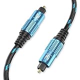 Ultra HDTV Optisches Toslink Kabel - 5m, Ideal für Soundbars, Heimkinos, Receiver, Fernseher, PS4, Xbox - Vergoldete Stecker, Knickschutz, Glasfaserkern, Unterstützt Dolby Digital, DTS-HD, 5.1/7.1
