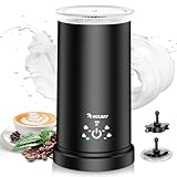 NWOUIIAY 5 IN 1Milchaufschäumer Elektrisch 600W Automatischer Milchschäumer 350ml Für heißen und kalten Milchschaum Ein Klick Steuerung Wenig Lärmrostfreier Antihaftbeschichtung für Cappuccino
