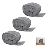 Tapsin 3 Rollen 10,5m Stahlwolle Gegen Mäuse und Ratten 000 Fein Gegen Nagetiere für Löcher, Wand Risse, Lüftungsgitter in Haus, Garage, Garten Auch zum Reinigen und Polieren