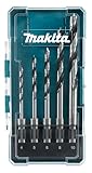 Makita E-15148 SDS-PLUS Holzbohrer-Set 5-teilig in Aufbewahrungsbox, Holzspiralbohrer für Weich- und Hartholz, Ø 4-10 mm