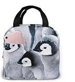 YINGD Eine Gruppe von Pinguinen isolierte Lunchtasche, Thermo-Lunch-Tasche, Kühltasche, Lunchbox, Organizer, Tragetasche für Damen, Herren, Arbeit, Schule, Reisen, QQPW538