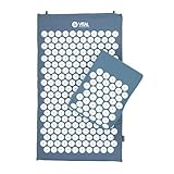 Bodhi VITAL Akupressurmatten-Set | Massagematte & Kissen inkl. Tasche | Nadelkissen zur Selbstmassage | Entspannungsmatte gegen Nacken und Rückenschmerzen | Fakirmatte für zu Hause | blau
