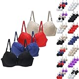 YCBMINGCAN Prime-Deals-Days-2025 4er Pack BH Damen mit Bügel Push Up BH Set Spitzen Weich Bequemer Starker Halt Große Brüste Klassische Hautfarben BHS Unterwäsche Women Bra für Alltag