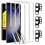 Milomdoi [3+3Stück] Schutzfolie für Samsung Galaxy S23 Ultra 5G Folie Screen Protector 3 stück displayschutz 3 stück Panzer Schutz Glas Kameraschutz Panzerfolie Schutzglas kamera hülle 5g zubehör