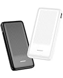 ANSODY Power Bank 10000mAh 2 Stück, 22.5W Akkupack Klein Aber Stark, LED Display kompatibel Externe handyakkus für iPhone 16 15 14 13 12 X Pro Max Mini Plus S24 AirPods iPad etc (Schwarz und Weiß)