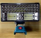 Akku Lampe für Makita 18V, 100W 8000LM LED Arbeitsleuchte, 8 Zoll Tragbares LED Strahler mit 2 USB Ladeanschlüssen und Unterspannungsschutz für Autoreparatur, Notfall, Camping (Kein Akku)