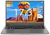 SGIN 17 Zoll Laptop, 8 GB RAM 512 GB SSD Notebook, Celeron Dual Core, Up to 2.8 GHz, 2.4/5.0G WiFi, Bluetooth 4.2, erweiterbarer Speicher 512 GB TF