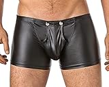 Latex ähnliche Herren Shorts - Vinyl Wetlook Shorts mit Verschluss (3XL)