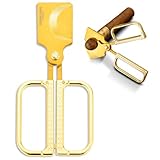 CIGARLOONG Zigarrenscherenschneider, Edelstahl, zweischneidiger Zigarrenschneider mit Ledertasche und Geschenk-Box, geeignet für Herrengeschenke (67,5 Ringdurchmesser) (Gold)
