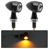 evermotor Universal 12V 2 Stück E24 Mini Motorrad LED Blinker Bullet Zinklegierung im Feinguss IP67 Wasserdicht E geprüft