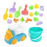 Buerfu 19 Stück Strandspielzeug Für Kinder - Sandspielzeug Set Enthält Sandeimer Schaufel Und Sandharke Spielzeug Für s-trand, Sandbox Toys Sand-Burg-Baukasten