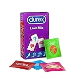 Durex Love Mix Kondom-Mix - Abwechslungsreicher Kondommix für sinnliche Erlebnisse - 12er Pack (1 x 12 Stück)