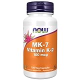 Now Foods, Vitamin K2 MK-7, 100mcg, 120 vegane Kapseln, Laborgeprüft, Glutenfrei, Sojafrei, Ohne Gentechnik