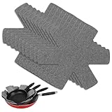 Wcawnlt 10er Set Pfannenschoner (26cm) - Pfannenschutz aus Filz Stapelschutz Wärme- und Oberflächen-Schutz, Stapelbar, Servettengleich für Eine Längere Pfannen-Lebensdauer (Grau)‌