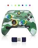 EasySMX X15 Verbesserter Kabelloser Bluetooth PC Controller mit Hall Joysticks/Triggers/RGB Beleuchtung, Kein Stick Drift, keine Deadzone, Funktioniert für Windows-PC, Android, Steam und Switch-Grün