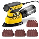 Enventor Deltaschleifer 210W, Schleifmaschine, Electric Orbital Schleifer mit 16 Schleifblätter, 15000 U/min, Klettfix-System, Staubsaugbeutel, Multischleifer für Ecke & Kante, Holz & Metal