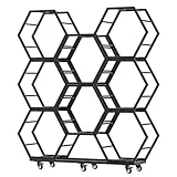 Reifenregal Reifenständer Felgenbaum Reifenbaum Mobiles Felgenregal mit Bremsrad, Stapelbar Autoräder Felgenregal für Gewerbe, Zuhause, Garage und Autowerkstatt Platzsparend(8 frames - 185x39x207cm)