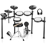 Donner DED-200 E-Drum-Sets, E-Schlagzeug mit 450 Sounds, USB-MIDI-Konnektivität, Drum Throne/Sticks/Kopfhörer/Audiokabel, Weihnachtsgeburtstagsgeschenk