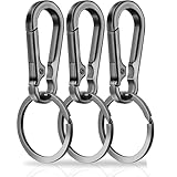 Schlüsselring Karabiner,3 Stück Schlüsselanhänger, Abnehmbare Karabinerhaken Metall Schlüssel Schlüsselring Verschluss Karabiner mit Haken für Autoschlüssel,Rucksack,Camping, Reisen