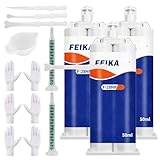 2K Epoxidkleber Extra Stark 150 ml - 5 Minuten Schnellhärtender Kraftkleber 2 Komponenten Epoxidharz Kleber Extra starker für Metall, Holz, Glas, Stein, Keramik | Wasserdicht & Hitzebeständig