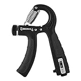 Joofang Handtrainer Fingertrainer mit Zählfunktion Hand Unterarm Trainingsgerät Grip Griffkraft Trainer für Fitness Krafttraining Fingerdehner für Fitness Krafttraining Therapie Black