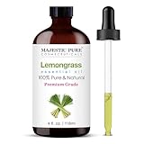 MAJESTIC PURE Zitronengras-Ätherisches Öl | 100% rein und natürlich | Hochwertiges ätherisches Öl für Haarpflege, Duftlampen, Hautpflege, Aromatherapie, Massagen und Luftbefeuchter | 118 ml