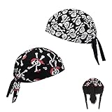 ANYUANKW 2 Stück Piraten-Headwrap Bandanas Unisex Modische Skelette Bandana Sport Bandana Cap für Biking Fahrrad Motorrad Radsport