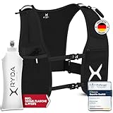 RYDA ACTIVE® Laufweste Damen & Herren | universell anpassbare und ultraleichte Laufweste mit Trinkflasche | reflektierende Running Vest I Trinkrucksack zum Laufen | Laufrucksack | Herren