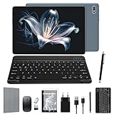 2024 Neueste Android Tablet | 5G+2.4G WLAN Tablet Pc | Octa-Core 128GB ROM(TF 1TB) | 10,1' Touch Display | 3D-Sound | 7000 mAh | 13+8MP | GPS | GMS Certified Tablets mit Tastatur, Stift, Hülle, Grau