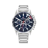 Tommy Hilfiger Multi Zifferblatt Quarz Uhr für Herren mit Silbernes Edelstahlarmband - 1791788